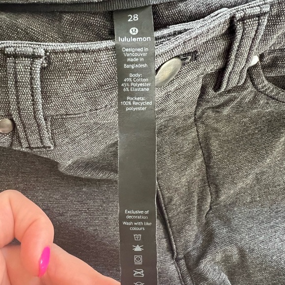 Lululemon Men’s ABC Pant Slim Tech Canvas Heathered Black 28 - Picture 7 of 9